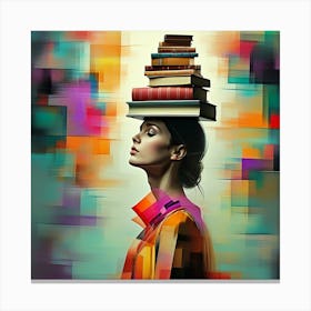 Dynamic Art of Knowledge and Feminine Grace Canvas Print