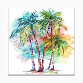 Watercolor Palm Trees 2 Canvas Print