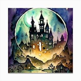 Land Of Otherworldly Dreams Fantasy Magic Watercolor Canvas Print