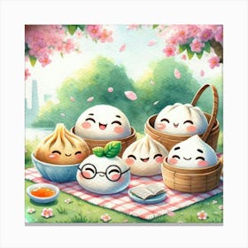 Kawaii Dumplings Canvas Print