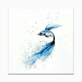 Blue Siamese Fish 1 Canvas Print