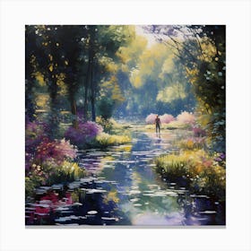 Threaded Tranquility: Sarah's Soft Springscape Canvas Print