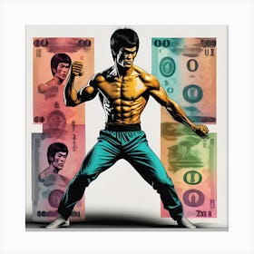 Bruce Lee Kung Fu Legend Retro Print 1 Canvas Print