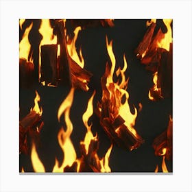 Fire Logs 1 Canvas Print