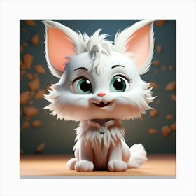 White Cat With Big Eyes 1 Canvas Print