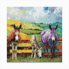 Kitsch Donkey Patchwork Collage 2 Canvas Print