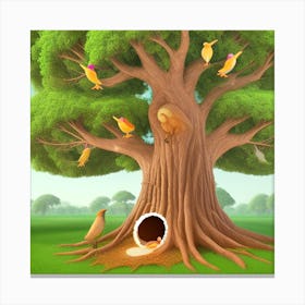 Birds In A Tree 16 Canvas Print