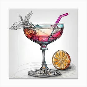 Cocktail Drawing 1 Canvas Print