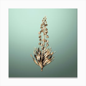 Gold Botanical Persian Lily on Mint Green n.1794 Canvas Print
