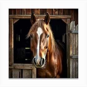 Head Purebred Equestrian Beauty Window Horse Shed Rural Farm Photo Horizontal Mare Hobby (1) Canvas Print