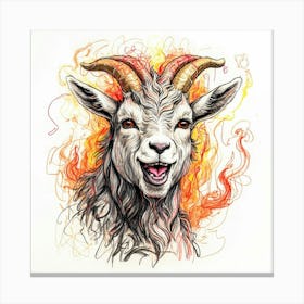 Goat In Flames 29 Canvas Print