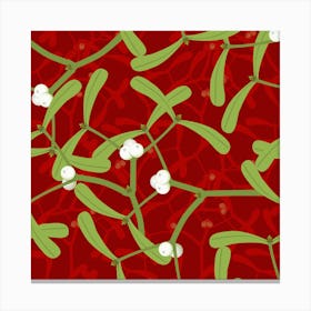 Mistletoe Christmas Texture Advent Canvas Print
