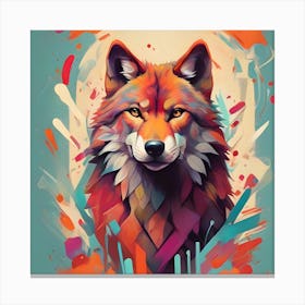 Abstract Wolf Painting 1 Canvas Print