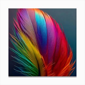 Firefly Multicolored, Feather, Bird, Blue, Yellow, Red, Purple, Pink, Green, Vibrant, Colorful, Intr (1) Canvas Print