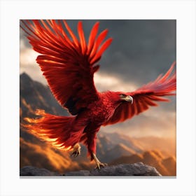 Scarlet Phoenix: Eternal Splendor Canvas Print