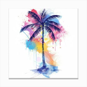 Watercolor Palm Tree Canvas Print