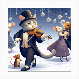 Cat violinist Canvas Print