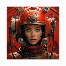 Girl In A Space Suit Canvas Print