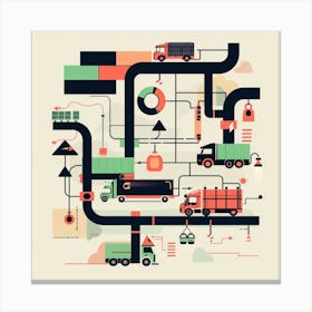 Truck In A Factory Canvas Print