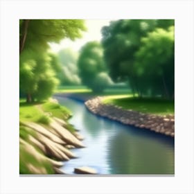 River In The Forest 11 Canvas Print
