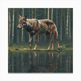 Wolf In The Forest Canvas Print