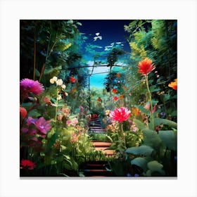 Garden At Night art print Canvas Print