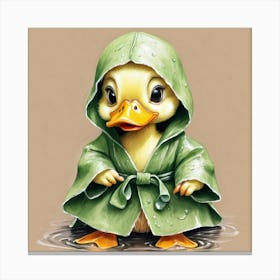 Duck In Raincoat 1 Canvas Print