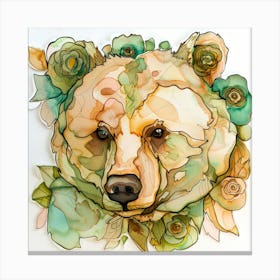 Bear With Roses 2 Canvas Print