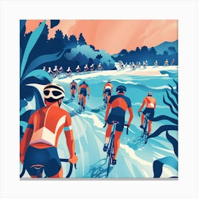 A Triathlon Event Lofi Illustration 1718702054 3 Canvas Print