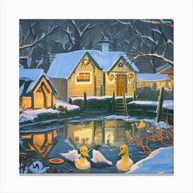 Ducks In The Pond Canvas Print