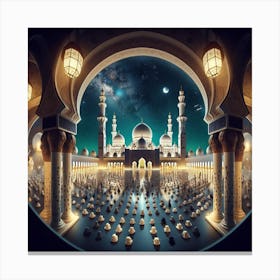 Islamic Mosque At Night 2 Canvas Print