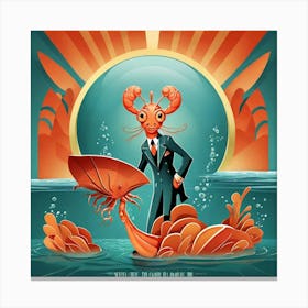 Lobster In A Suit Canvas Print