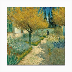 Garden in Bloom Arles, c.1888 Vincent van Gogh Canvas Print