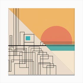 City At Sunset Canvas Print