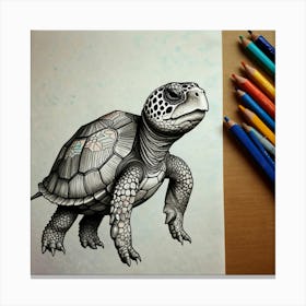 Turtle Drawing 7 Canvas Print