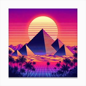 Egyptian Pyramids Sunset 3 Canvas Print