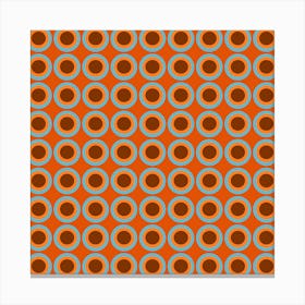 Vintage Look Orange And Blue Circles Canvas Print