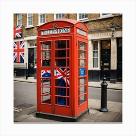 A Symbol of the City: London's Vintage Red Phone Box" Canvas Print