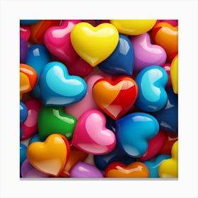 Colorful Hearts 2 Canvas Print