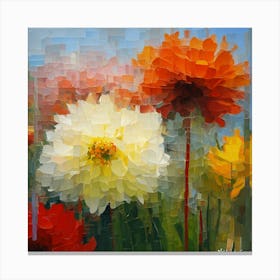 Dahlias, beautiful artwork Canvas Print