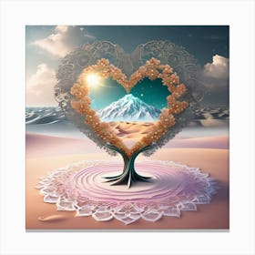 Heart Tree In The Desert 1 Canvas Print