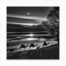 Camels In The Desert 9 Canvas Print