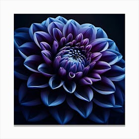 Indigo Dahlia, Macro Photography 4 Canvas Print