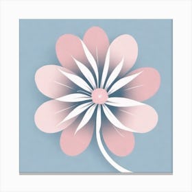 A White And Pink Flower In Minimalist Style Square Composition 189 Canvas Print