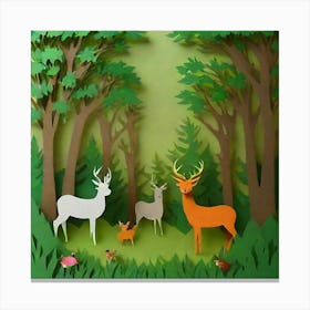 Deer In The Woods Canvas Print