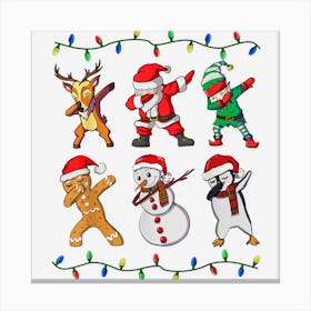 Kids Dabbing Dab Santa Elf Deer Xmas Girls Boys Christmas Canvas Print