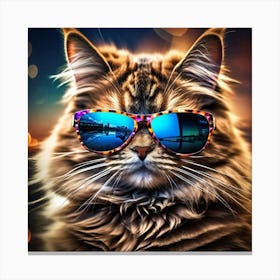 Cat With Sunglasses 3 Canvas Print