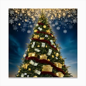 Christmas Tree With Money 6 Canvas Print