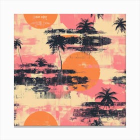 Grunge Palms (6) Canvas Print