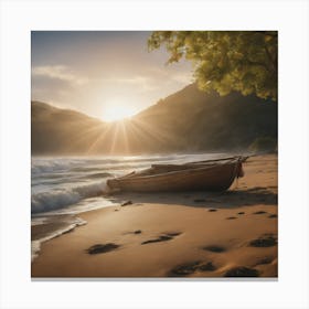 Sunset On The Beach Canvas Print